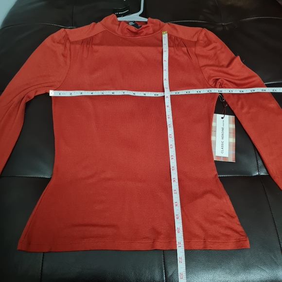 F21 Contemporary Mock Neck Long Sleeve Knit Top Rust Women's M - Picture 12 of 13